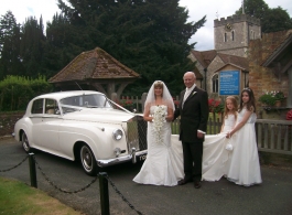 1956 white Rolls Royce wedding car in Watford