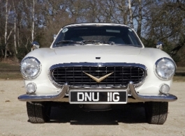 White classic Volvo for weddings in Romsey