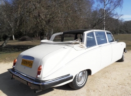 White Daimler for weddings in Winchester