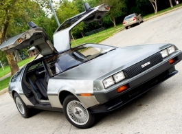 Silver DeLorean for weddings in Southsea