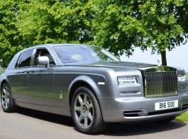 Silver rolls Royce Phantom for weddings in London