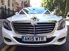 White Mercedes wedding car in London