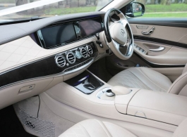 Black S Class Mercedes wedding car in central London