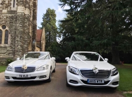 White Mercedes for weddings in Kensington