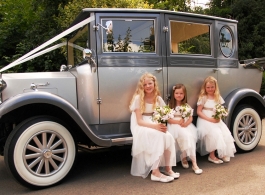 Silver wedding car for hire in Brighton