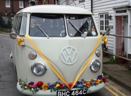 White Splitscreen Campervan for weddings in Sevenoaks