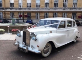 Classic White Austin Princess wedding car in London